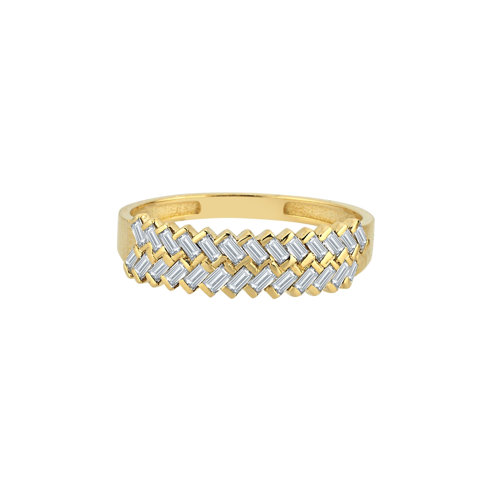 Double Row Baguette Diamond Ring