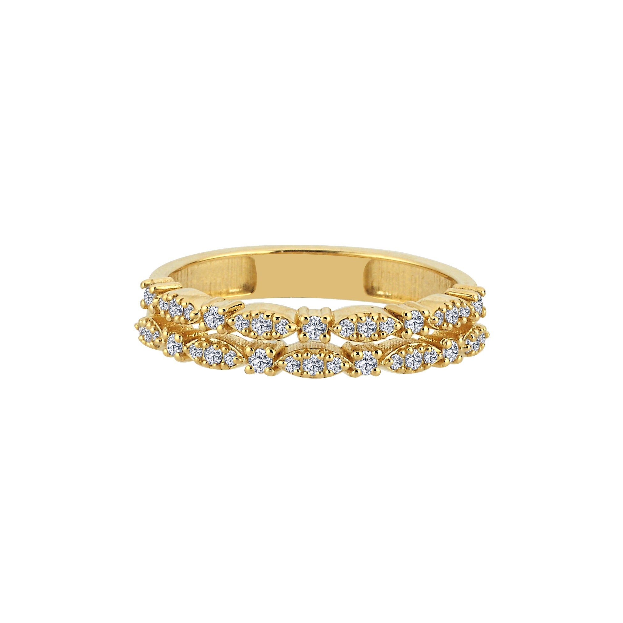 Double Row Diamond Wedding Ring
