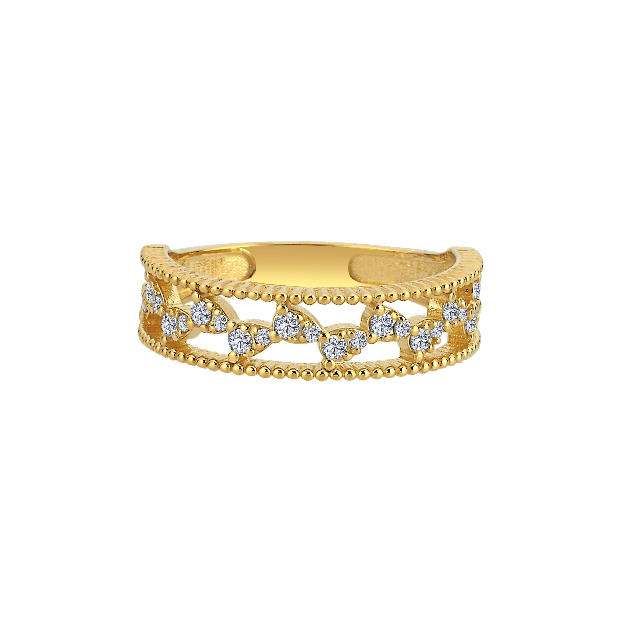 Double Row Diamond Wedding Ring