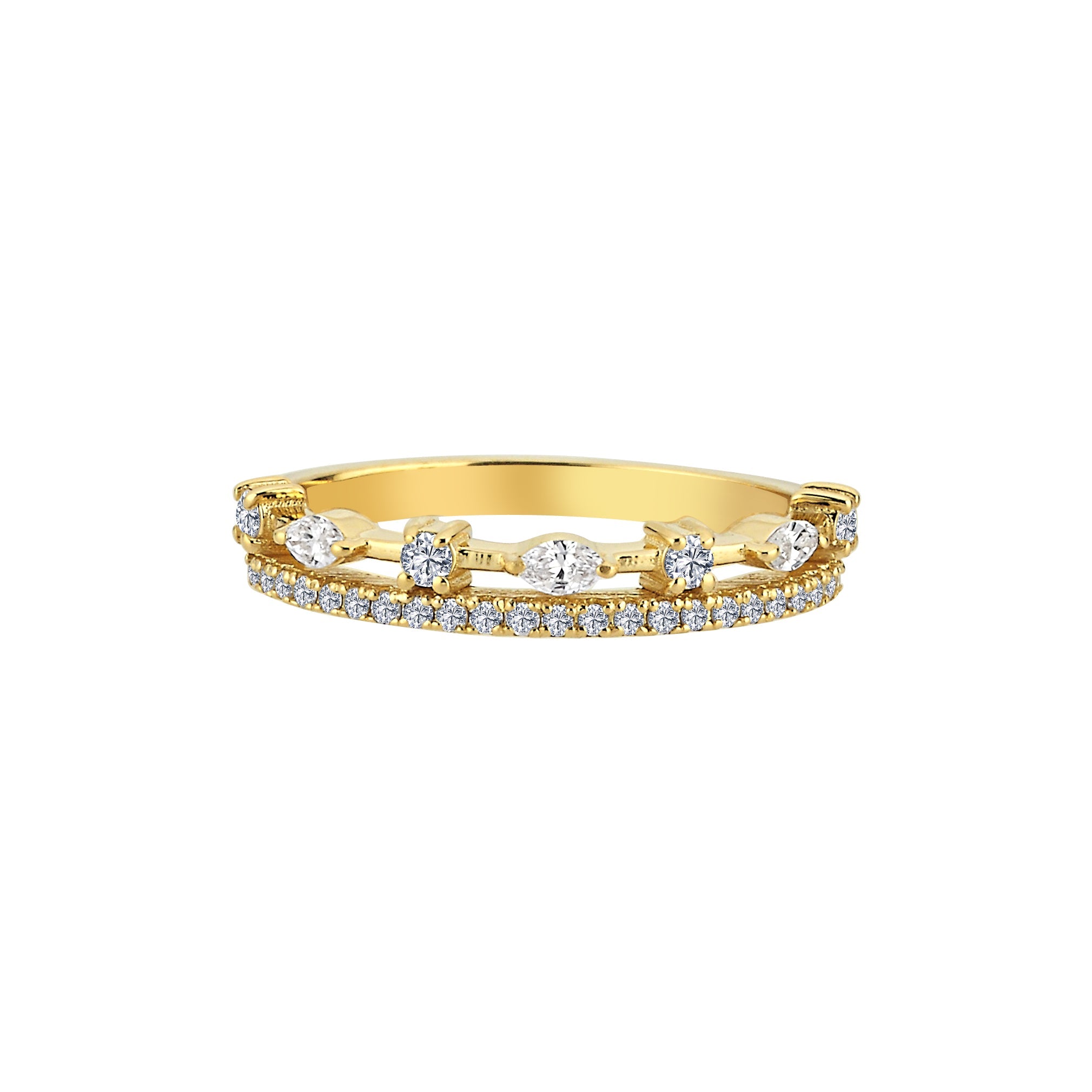 Double Row Marquise Diamond Ring