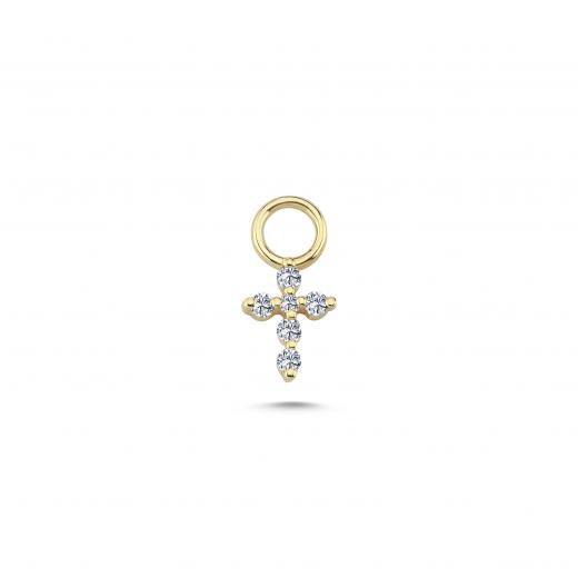 Floating Diamond Cross Charm