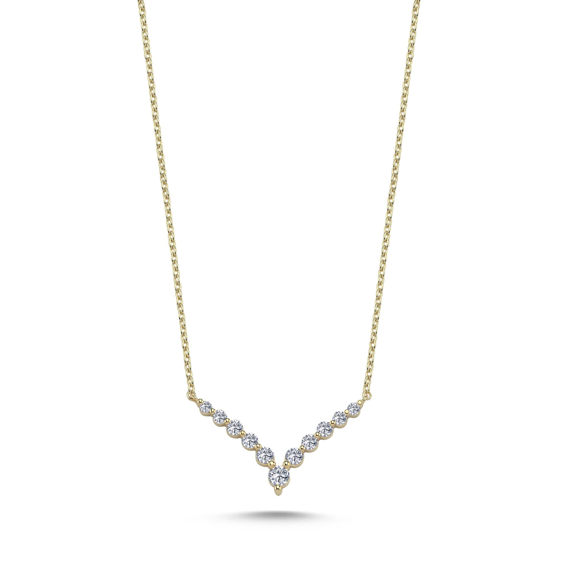 Floating Diamond Chevron Necklace