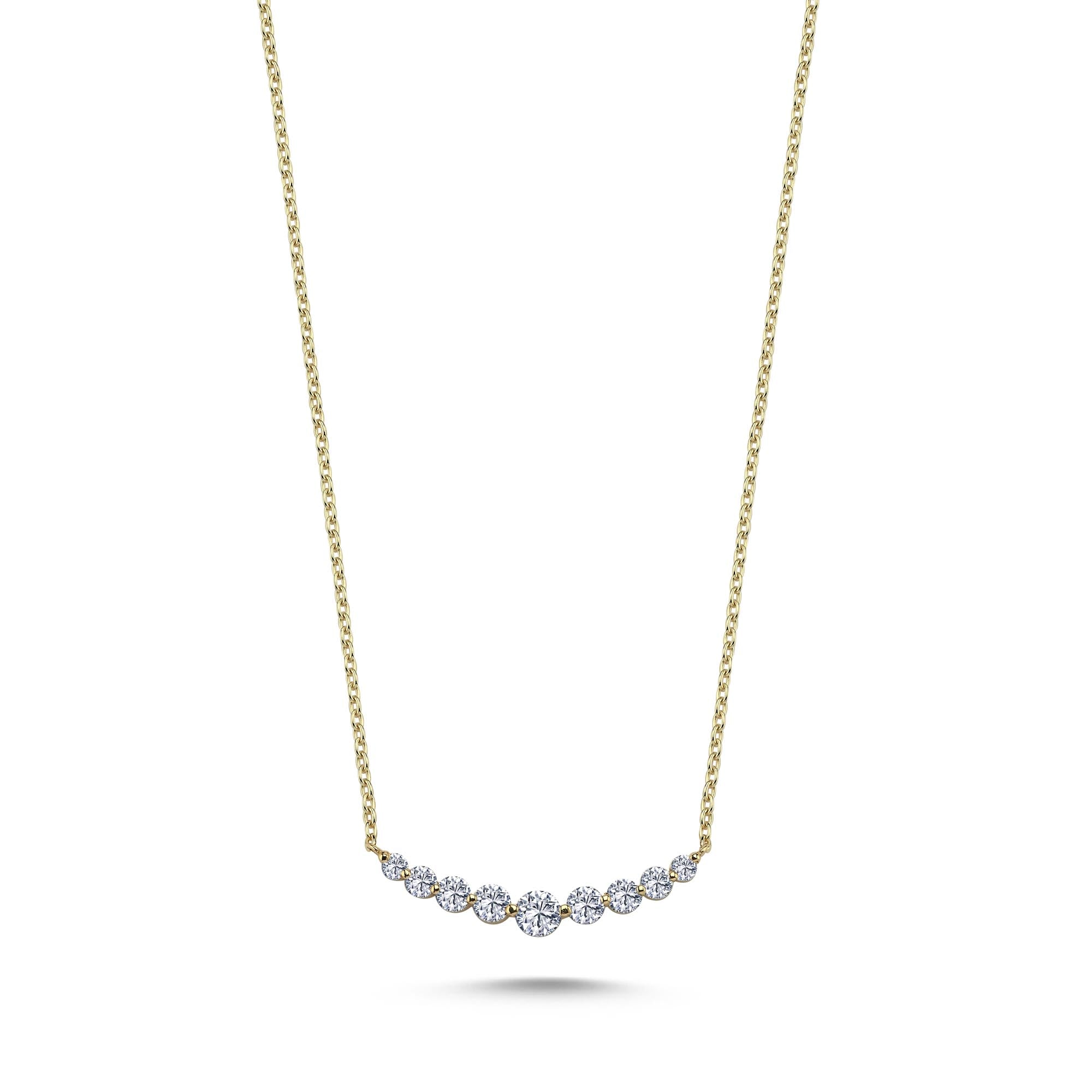 Floating Diamond Curvy Necklace
