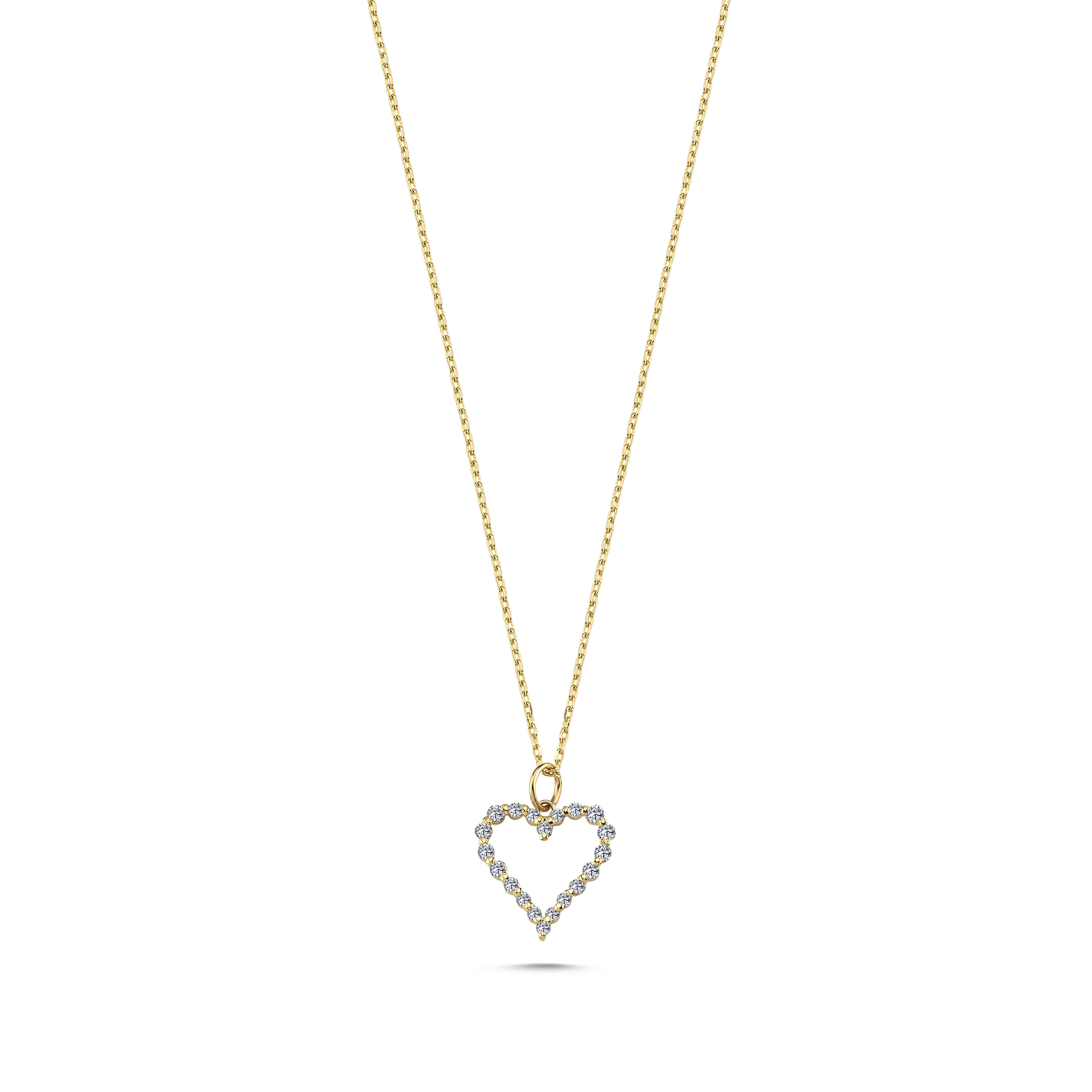 Floating Diamond Heart Necklace