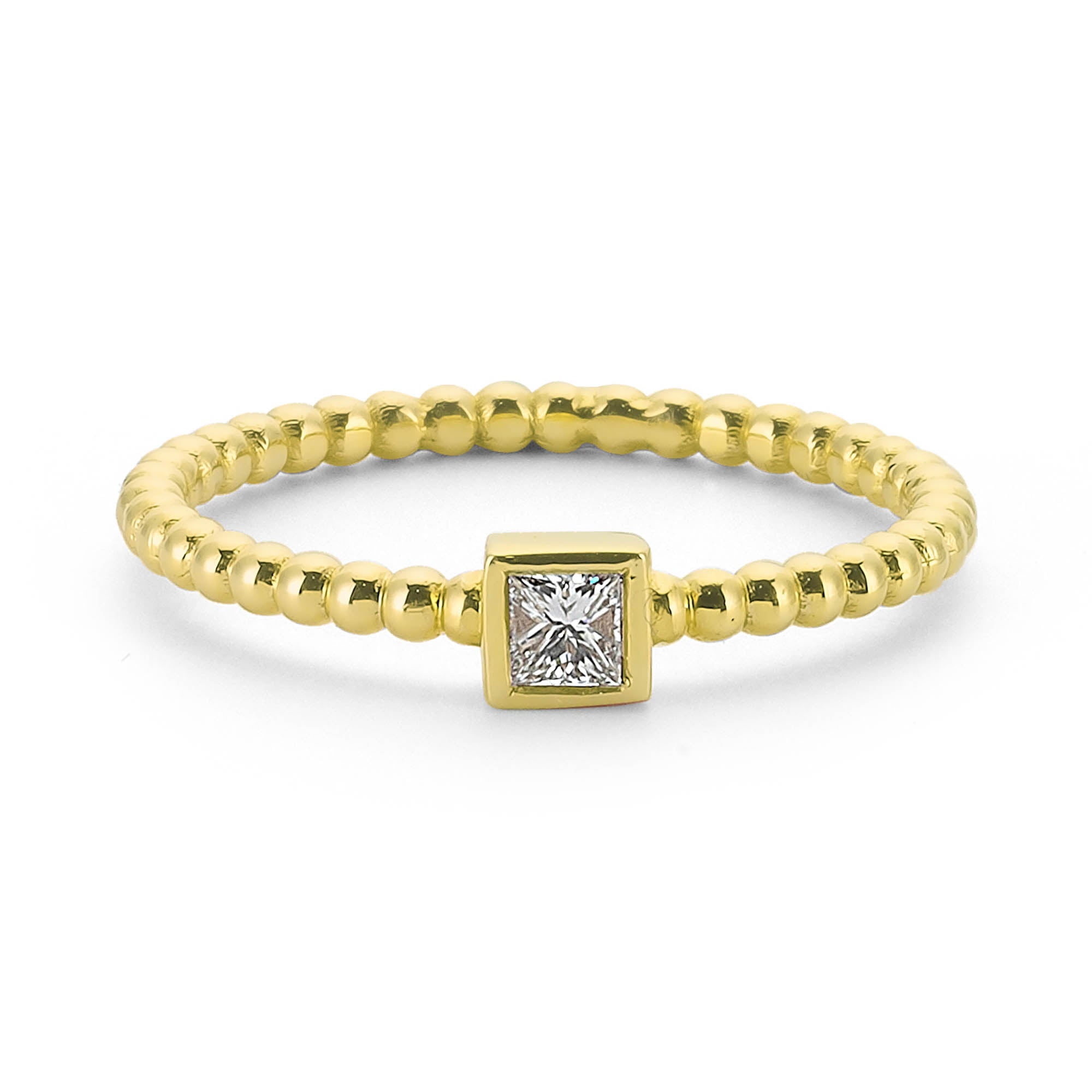 Genuine Princess Cut Diamond Solitaire Ring
