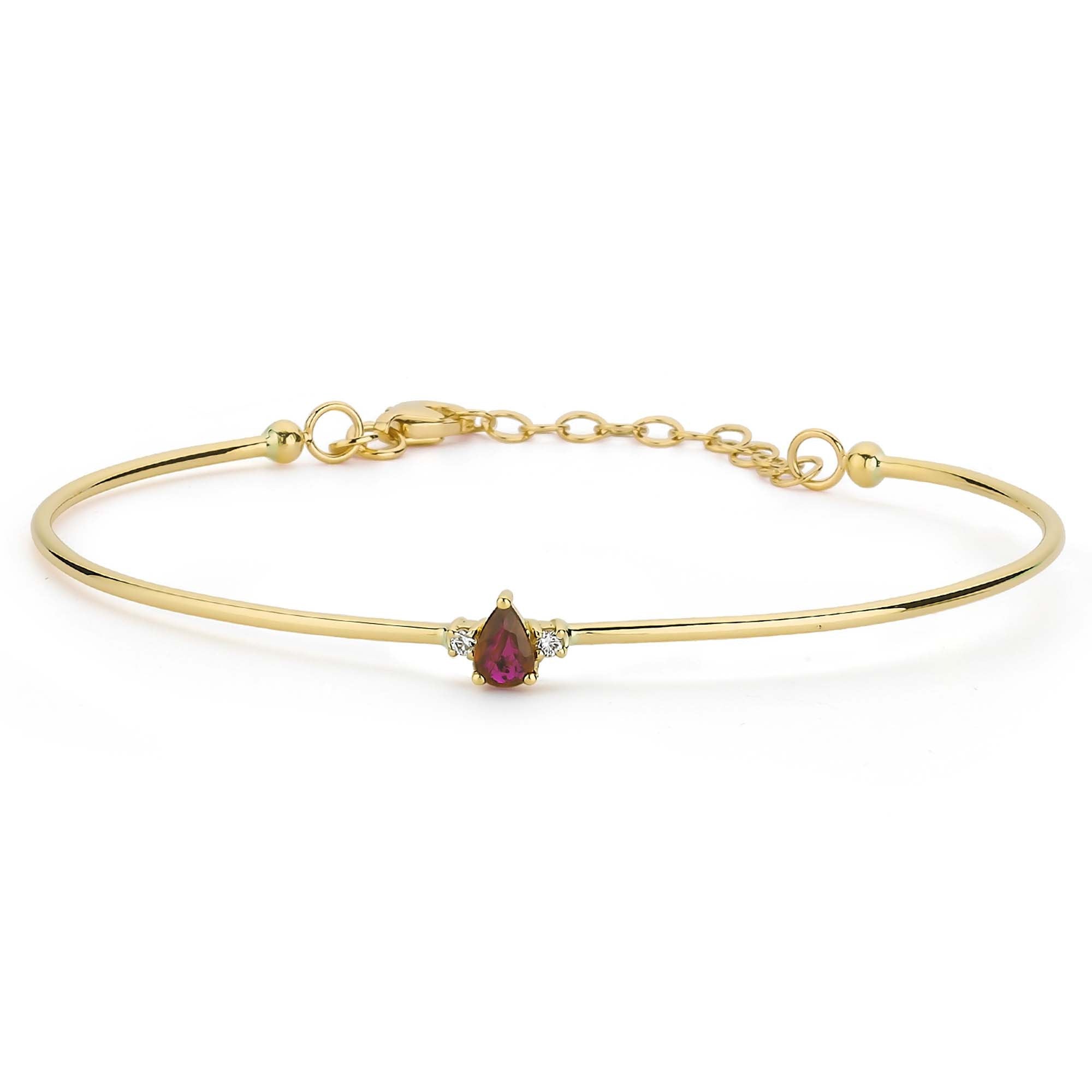 Genuine Ruby and Diamond Flexible Bangle in Gold