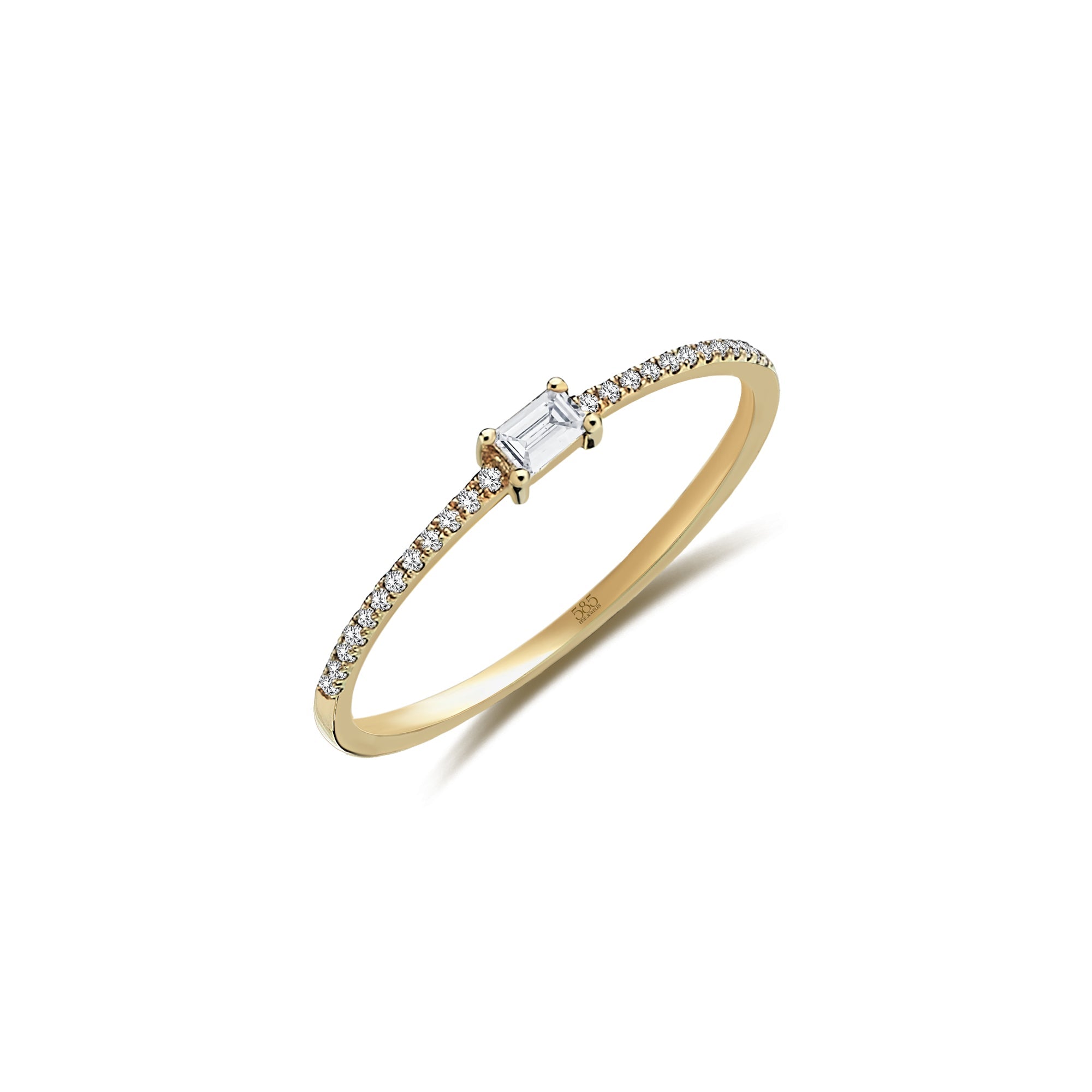 Horizontal Baguette Diamond Ring
