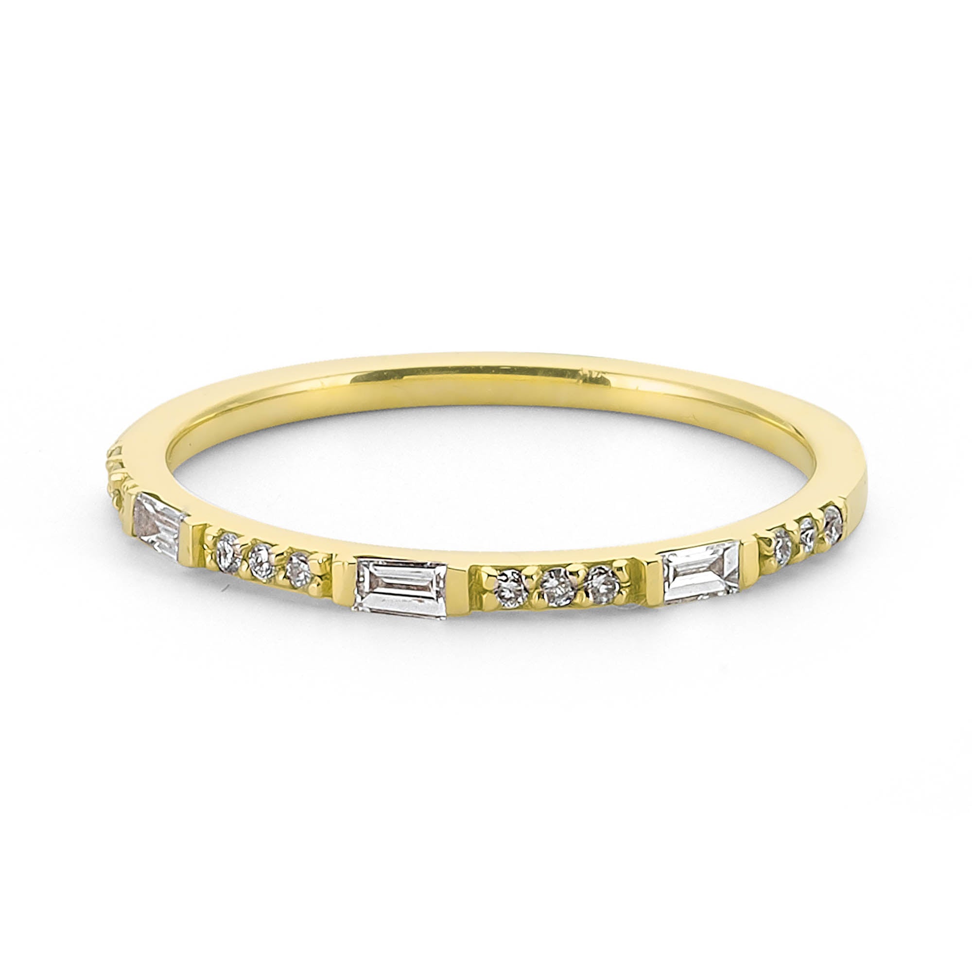 Horizontal Baguette Diamond Wedding Ring