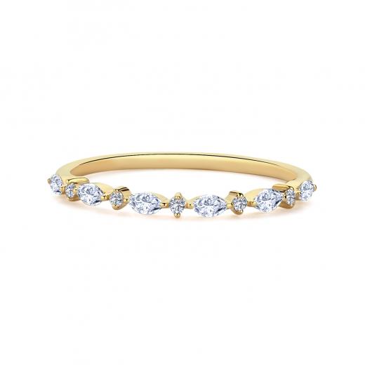 Marquise and Round Diamond Wedding Ring