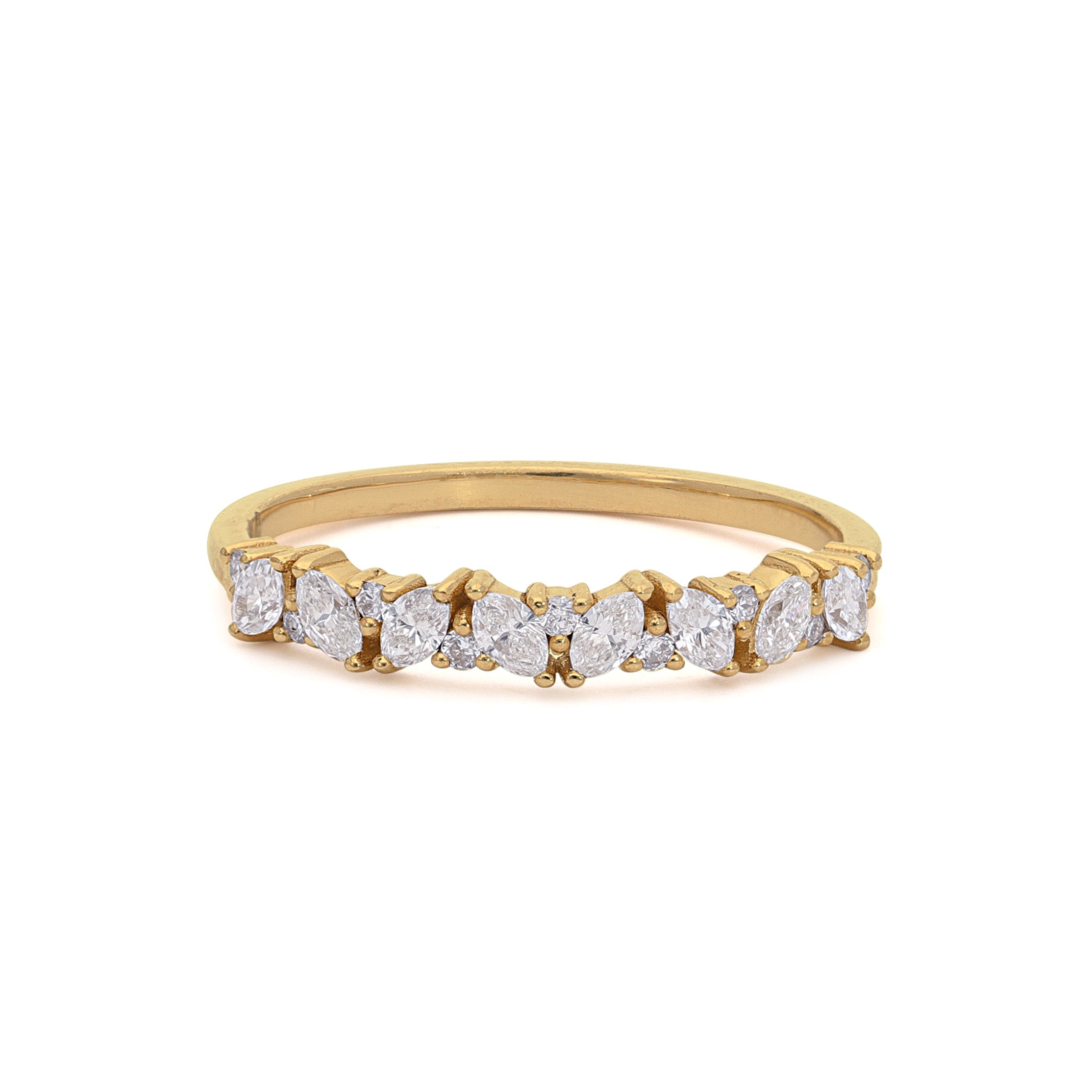 Marquise and Round Diamond Weddding Ring