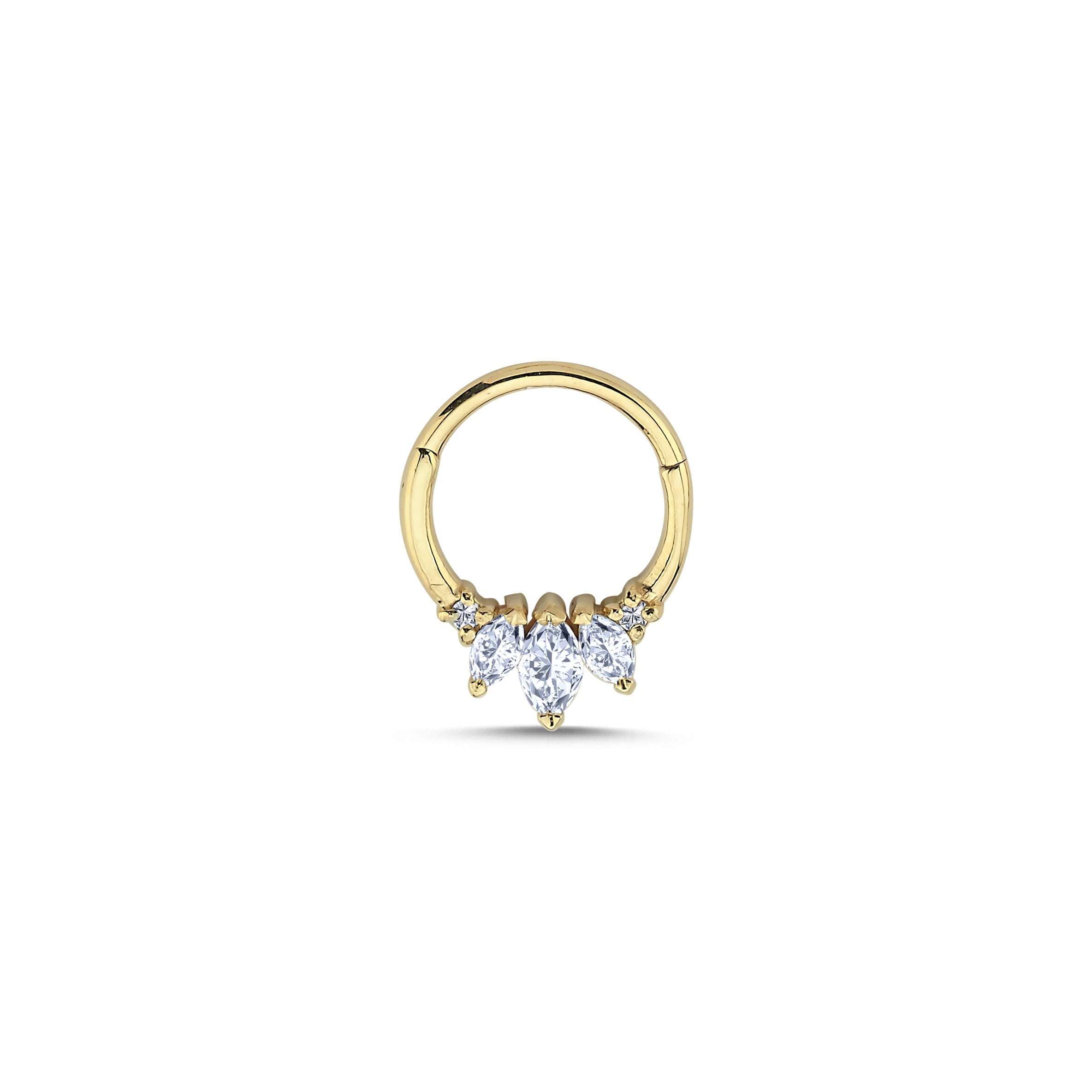 Marquise Diamond Helix Earring in Real Gold
