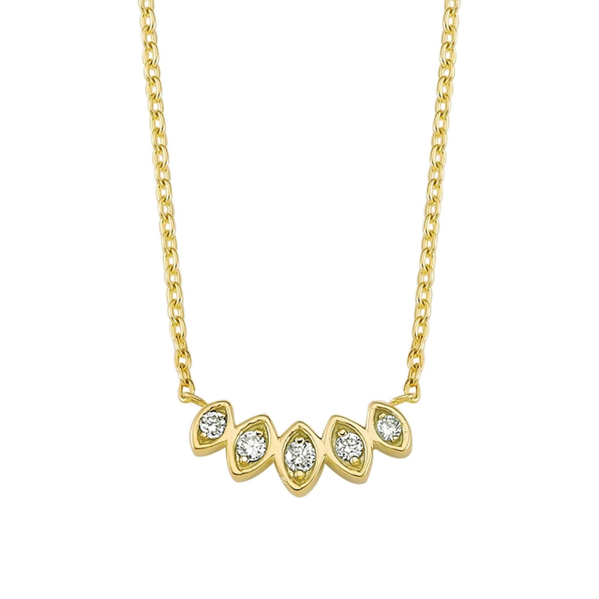 Marquise Shaped Charm Choker Necklace with Diamond