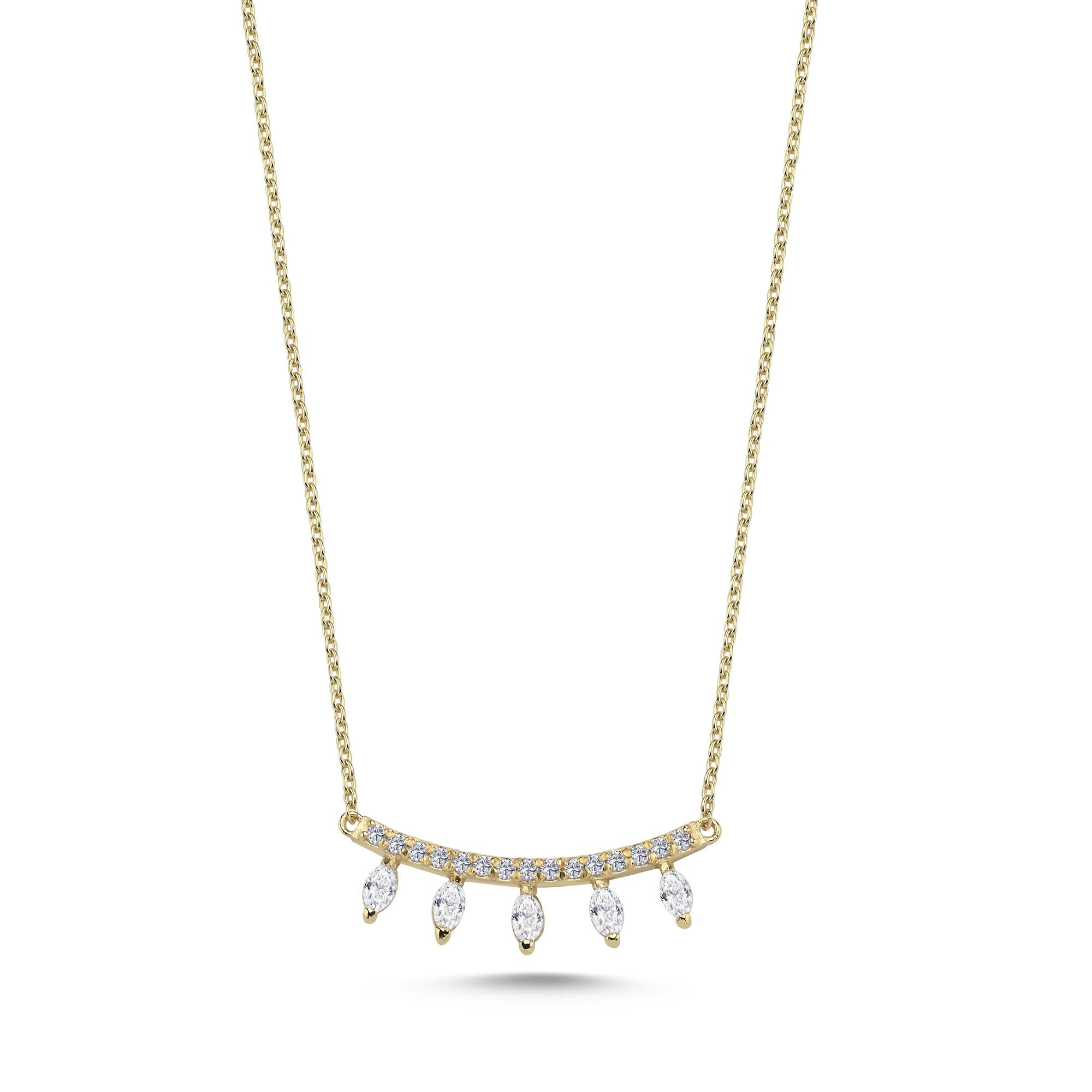 Marquoise Diamond Curvy Necklace
