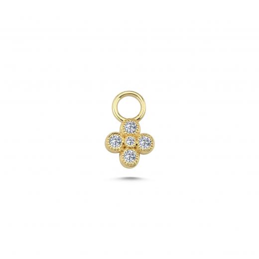 Milgrain Diamond Floral Charm