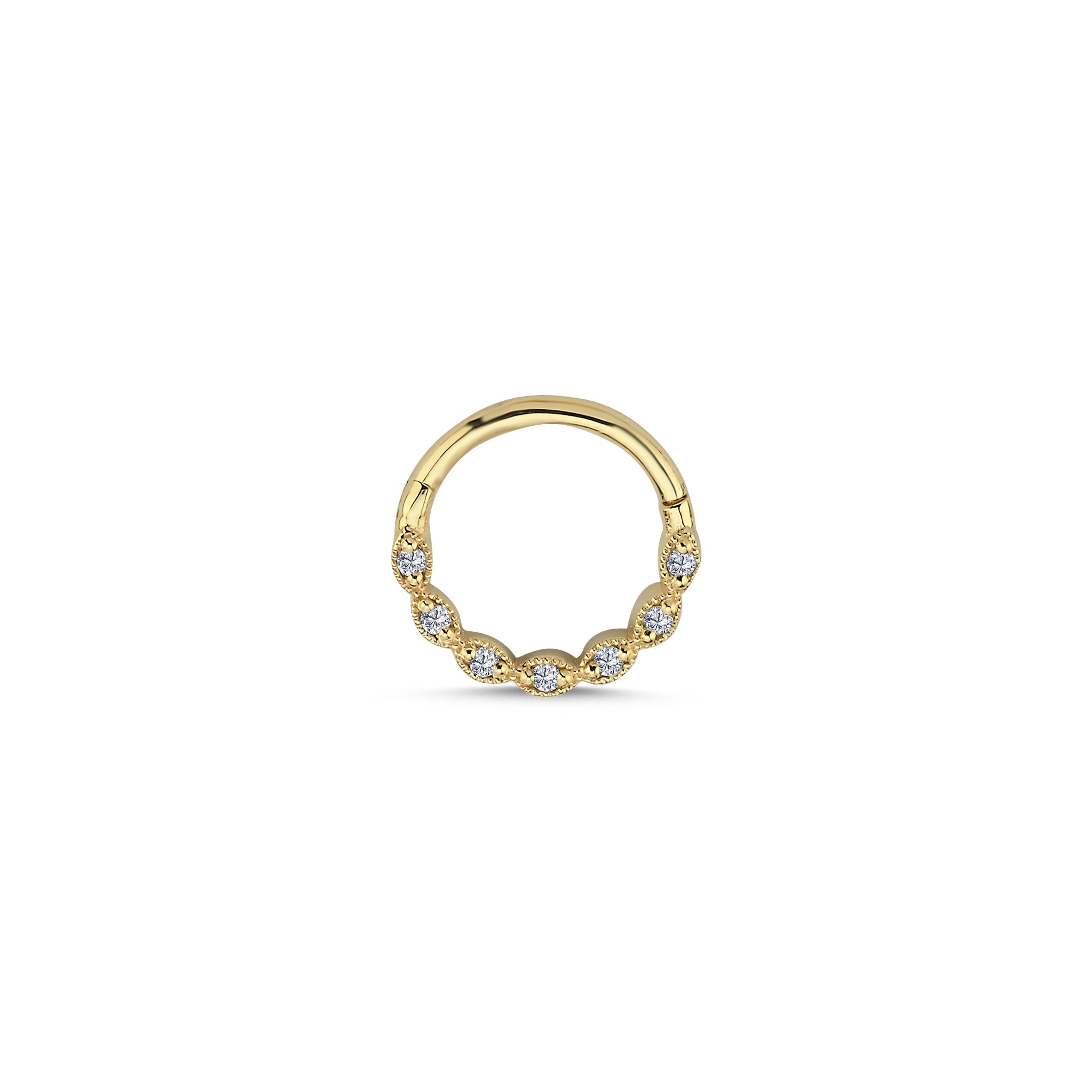 Milgrain Diamond Helix Earring