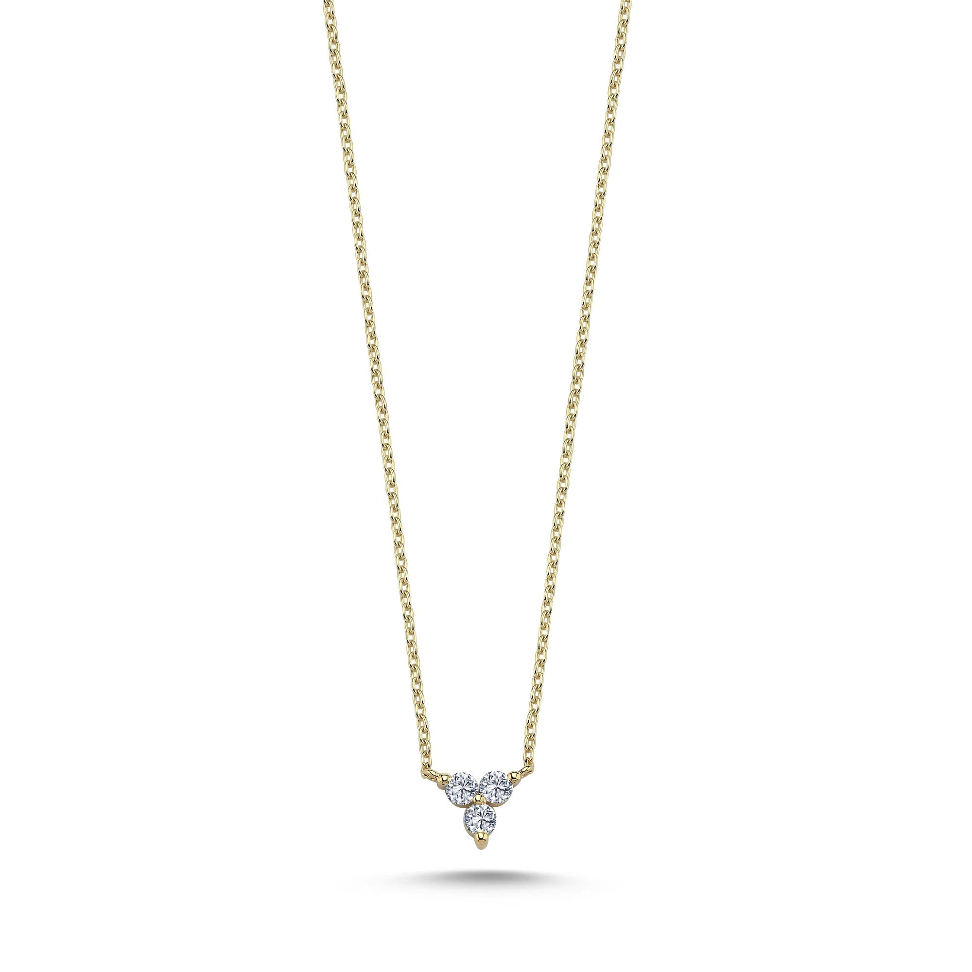 Mini Diamond Necklace in Solid Gold