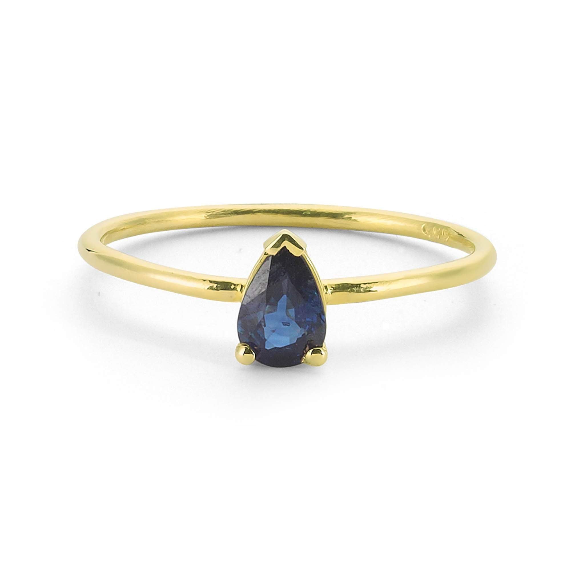 Minimalist Blue Sapphire Ring for Women