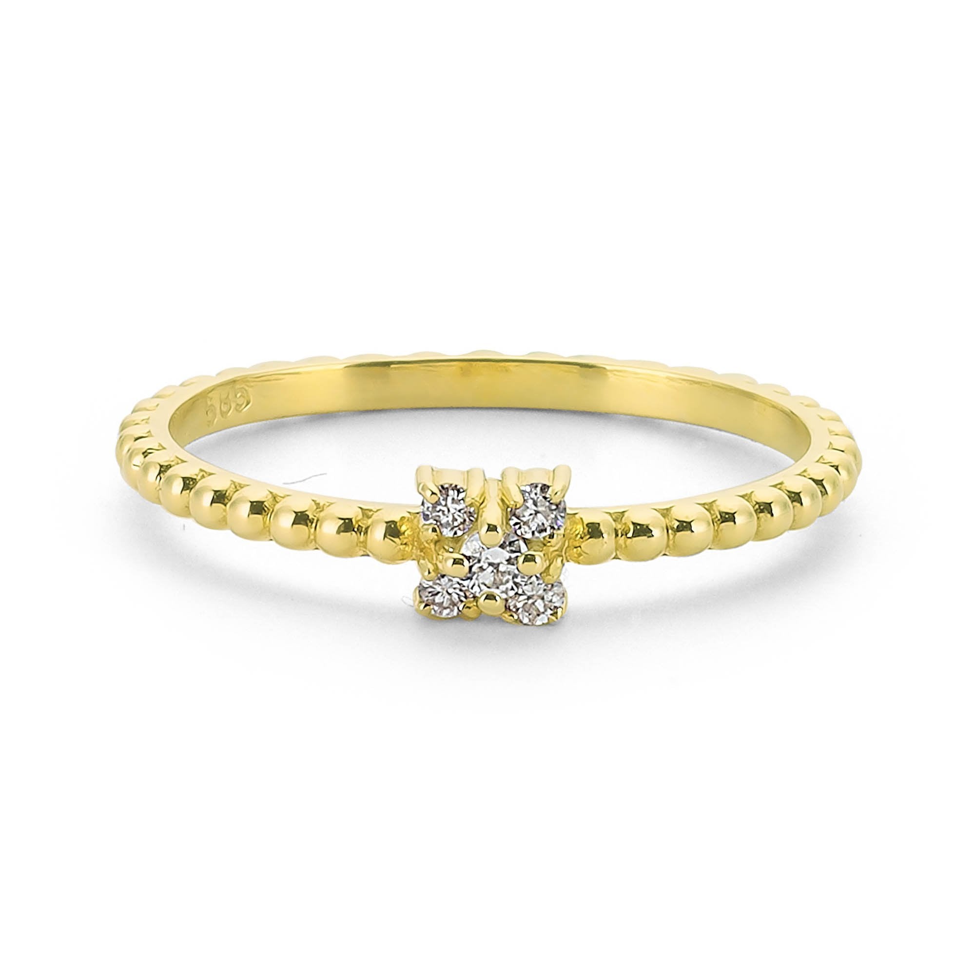 Minimalist Cluster Diamond Ring in Gold
