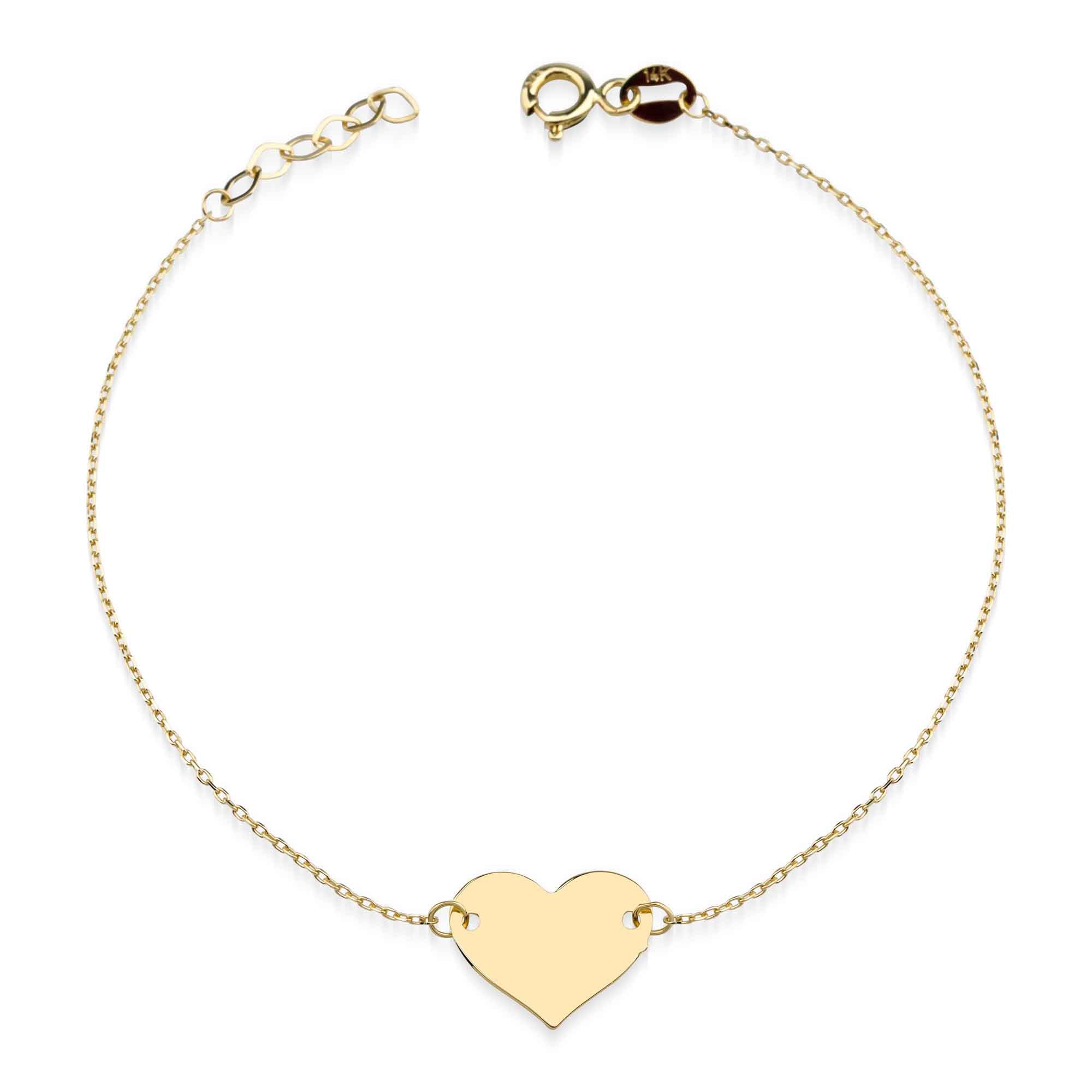 Minimalist Gold Heart Love Charm Bracelet