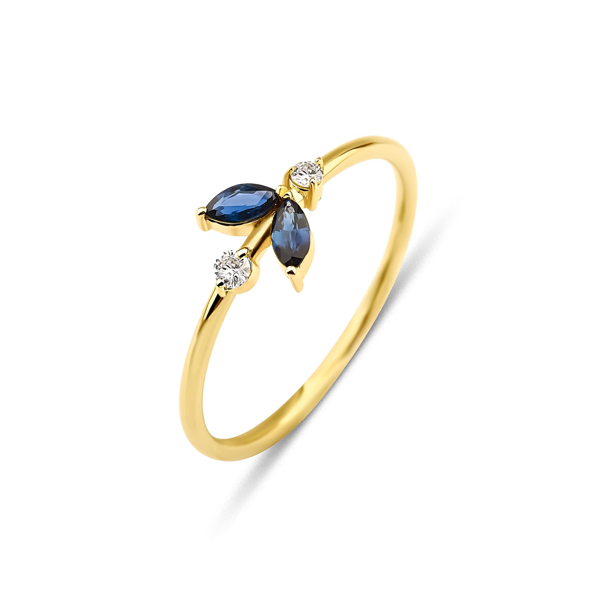 Minimalist Sapphire and Diamond Ring