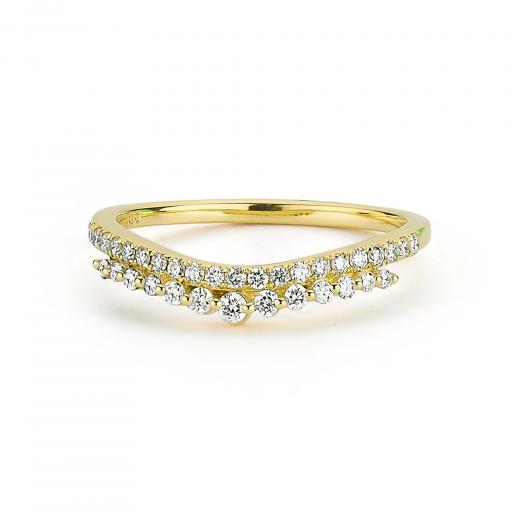 Natural Diamond Curvy Stacking Ring