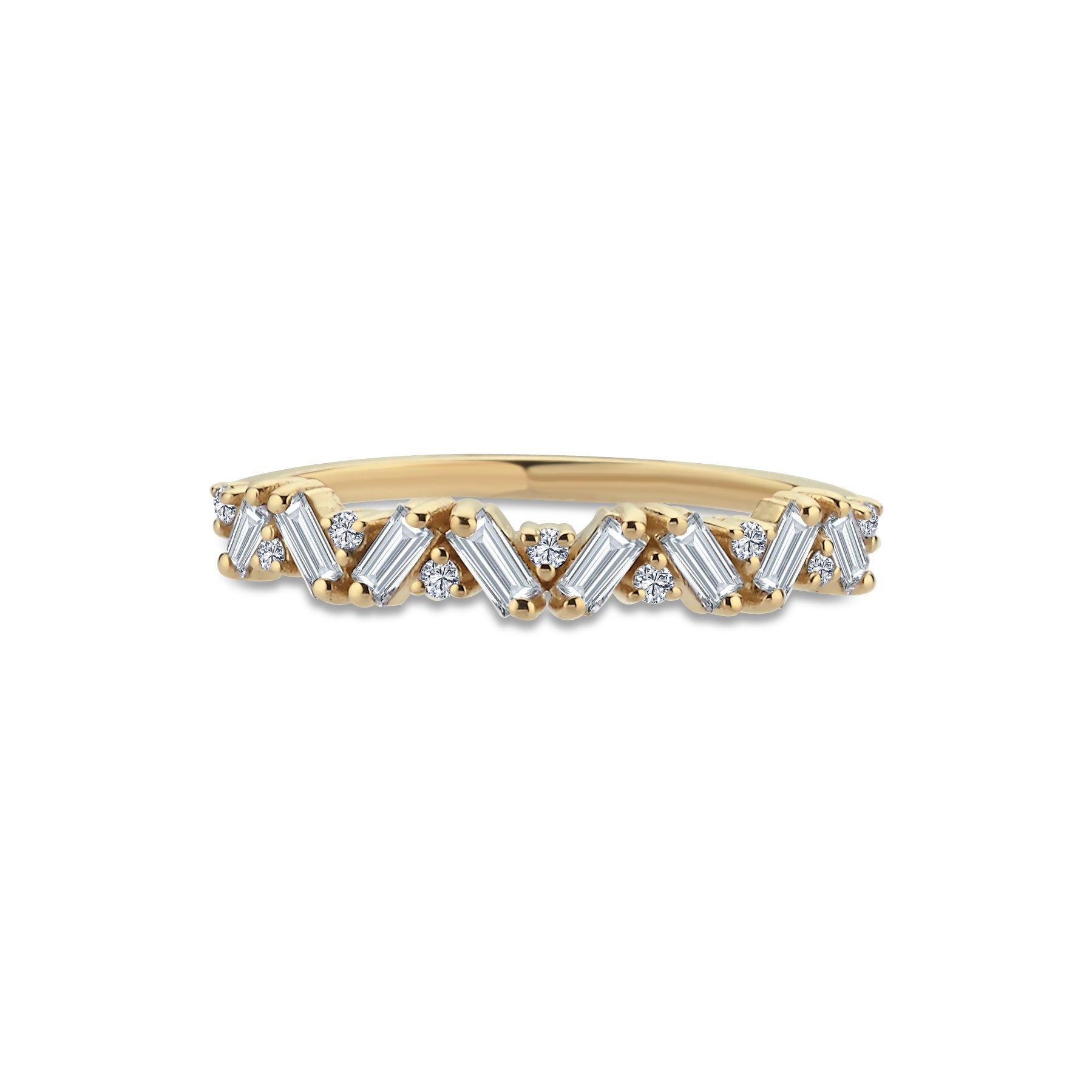 Natural Baguette Diamond Wedding Ring