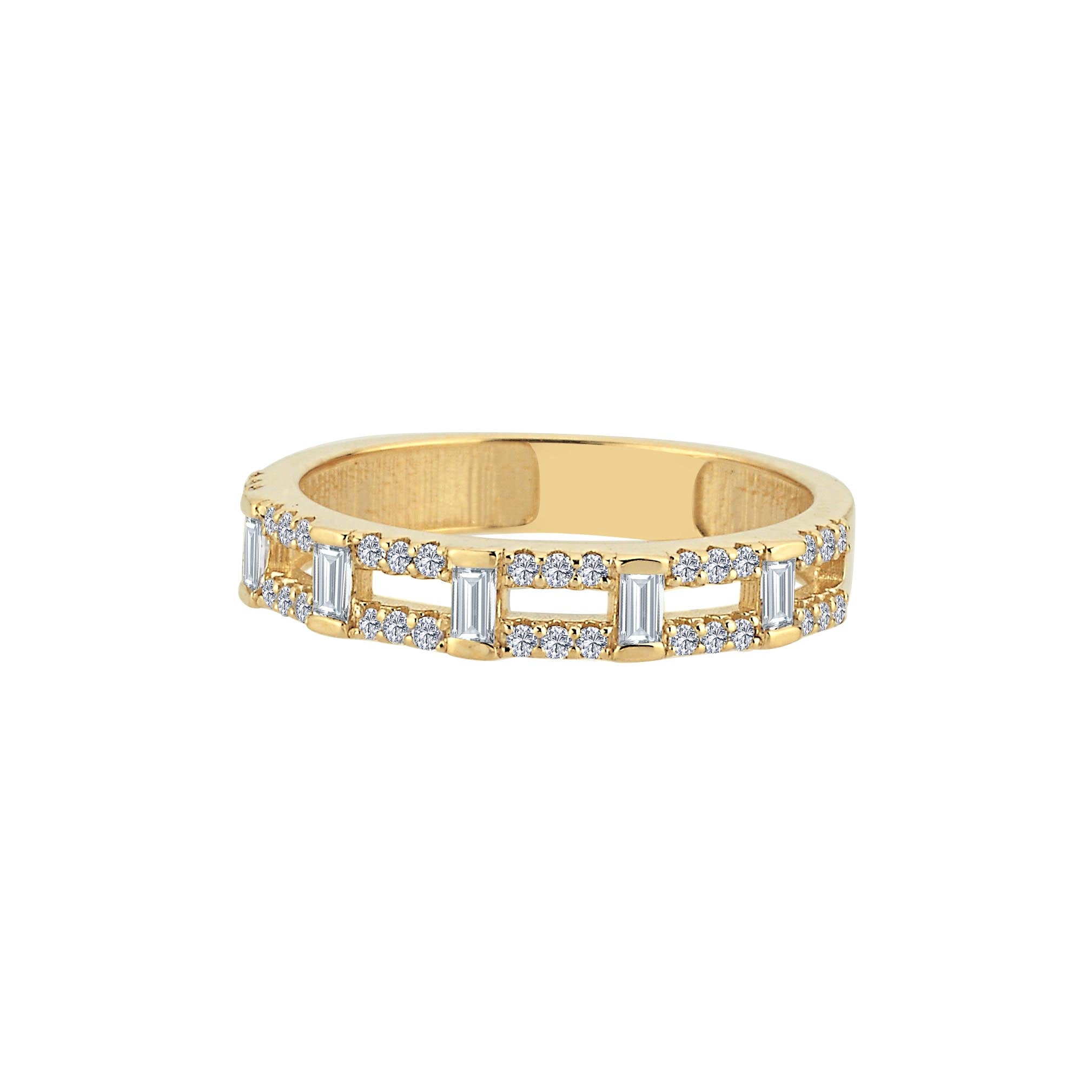 Open Baguette Diamond Ring