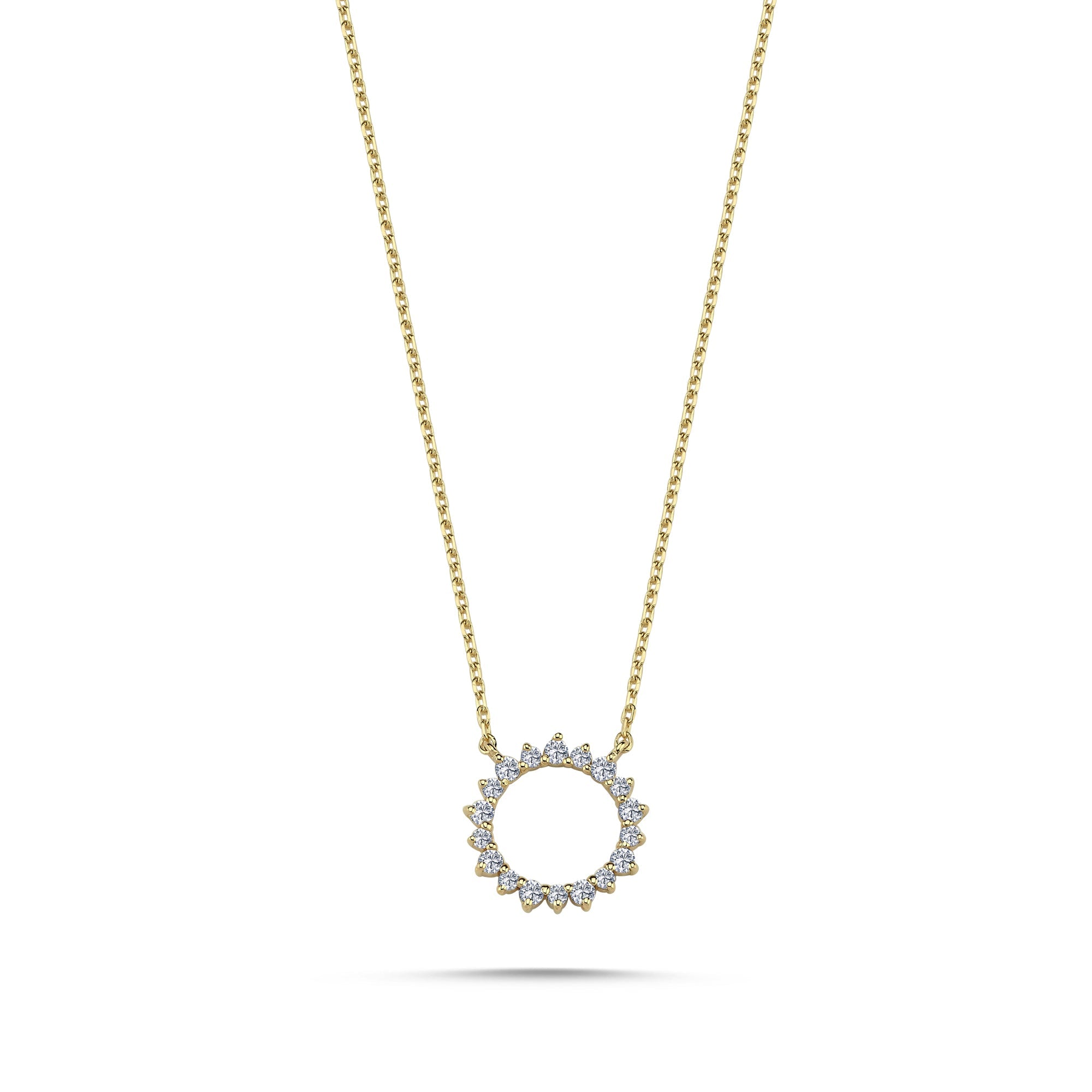 Open Circle Necklace with Diamond