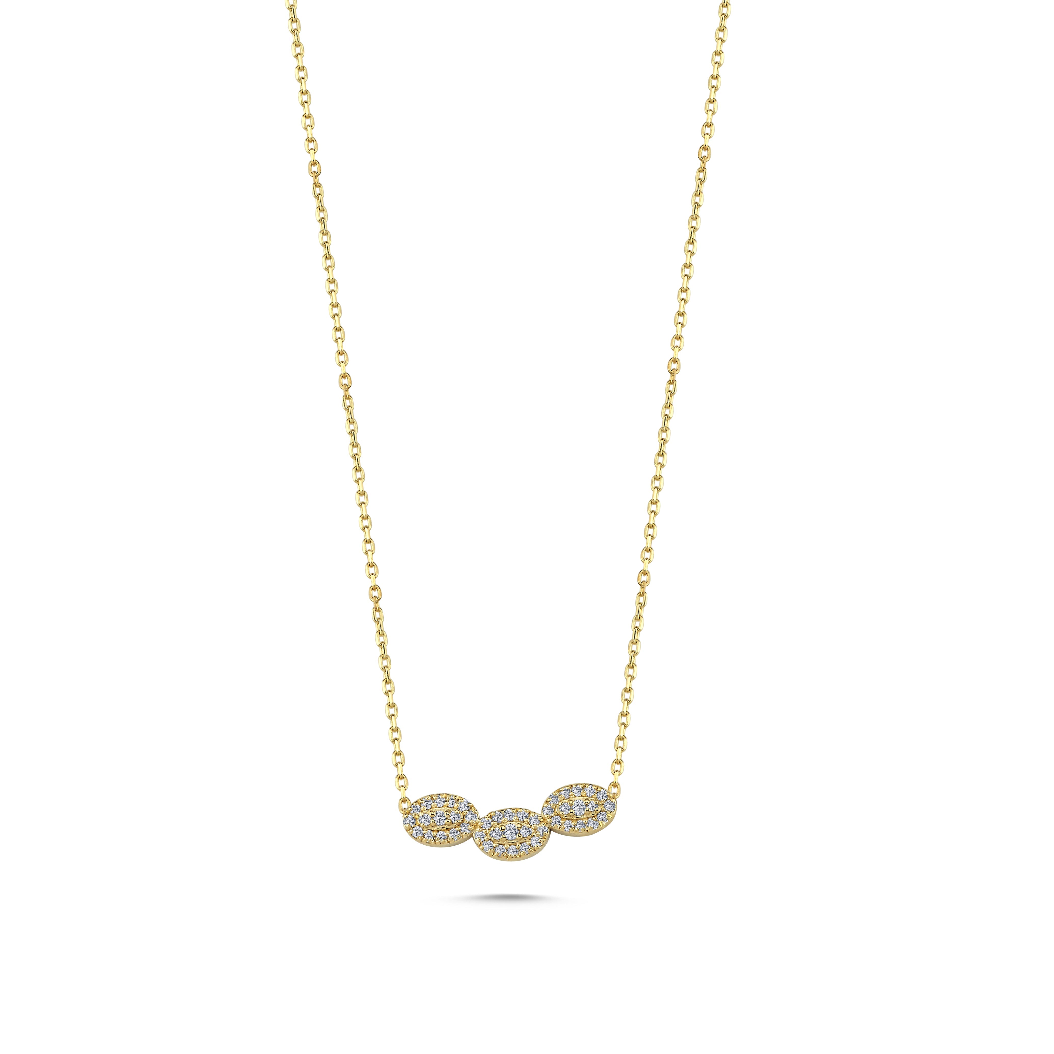 Ovale Shaped Necklace with Pave Diamond