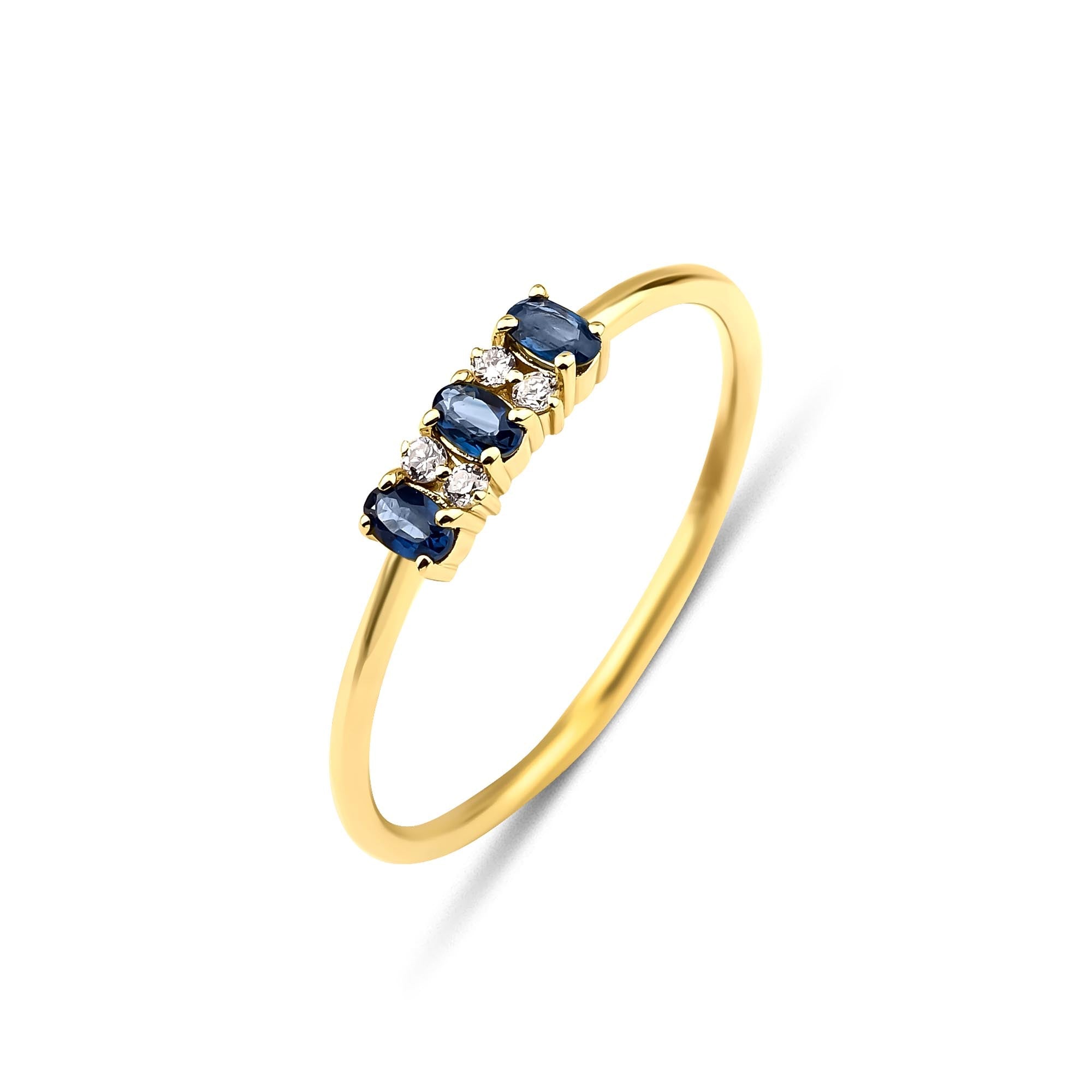 Oval Sapphire and Diamond Wedding Ring