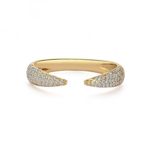 Pave Diamond Cuff Ring in 14k Gold