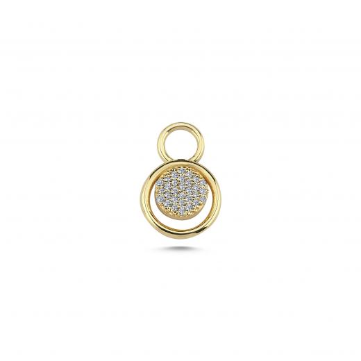 Pave Diamond Double Circle Charm