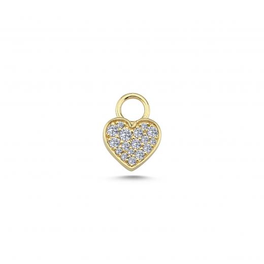 Pave Diamond Heart Charm