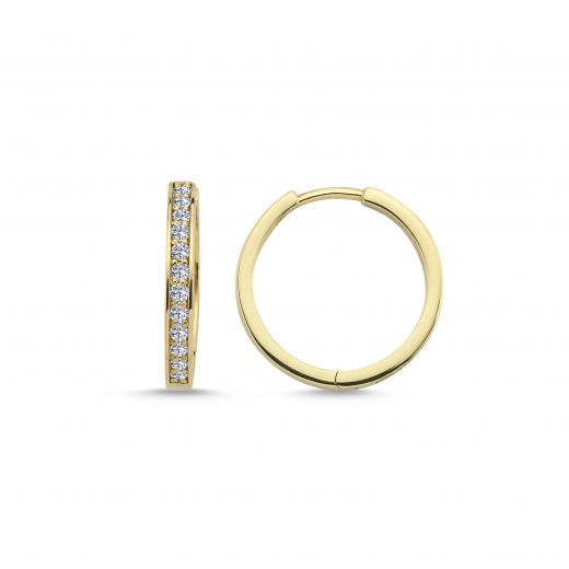 Pave Diamond Hoop Earrings