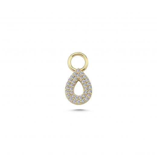 Pave Diamond Pear Shaped Charm