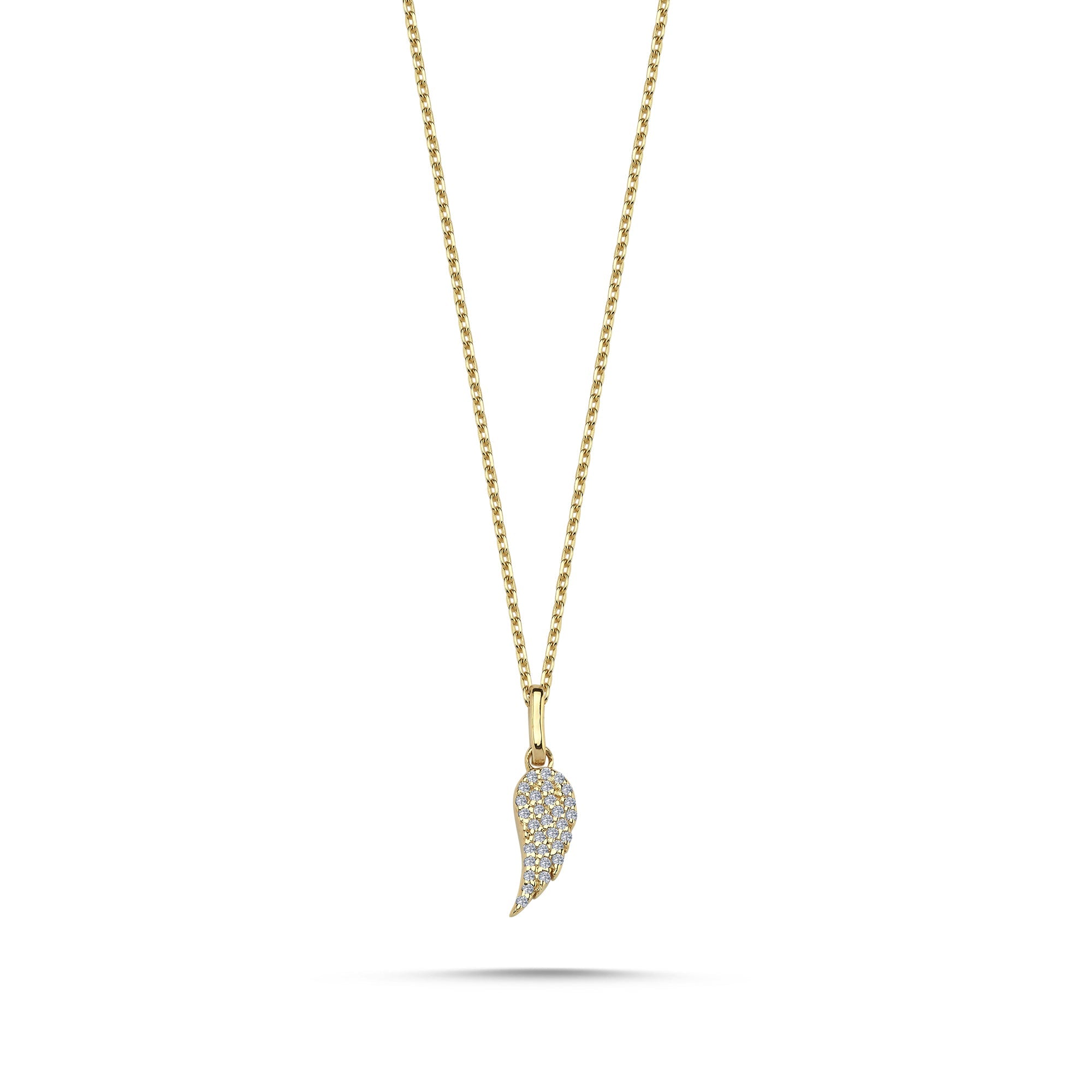 Pave Diamond Angel Wing Necklace