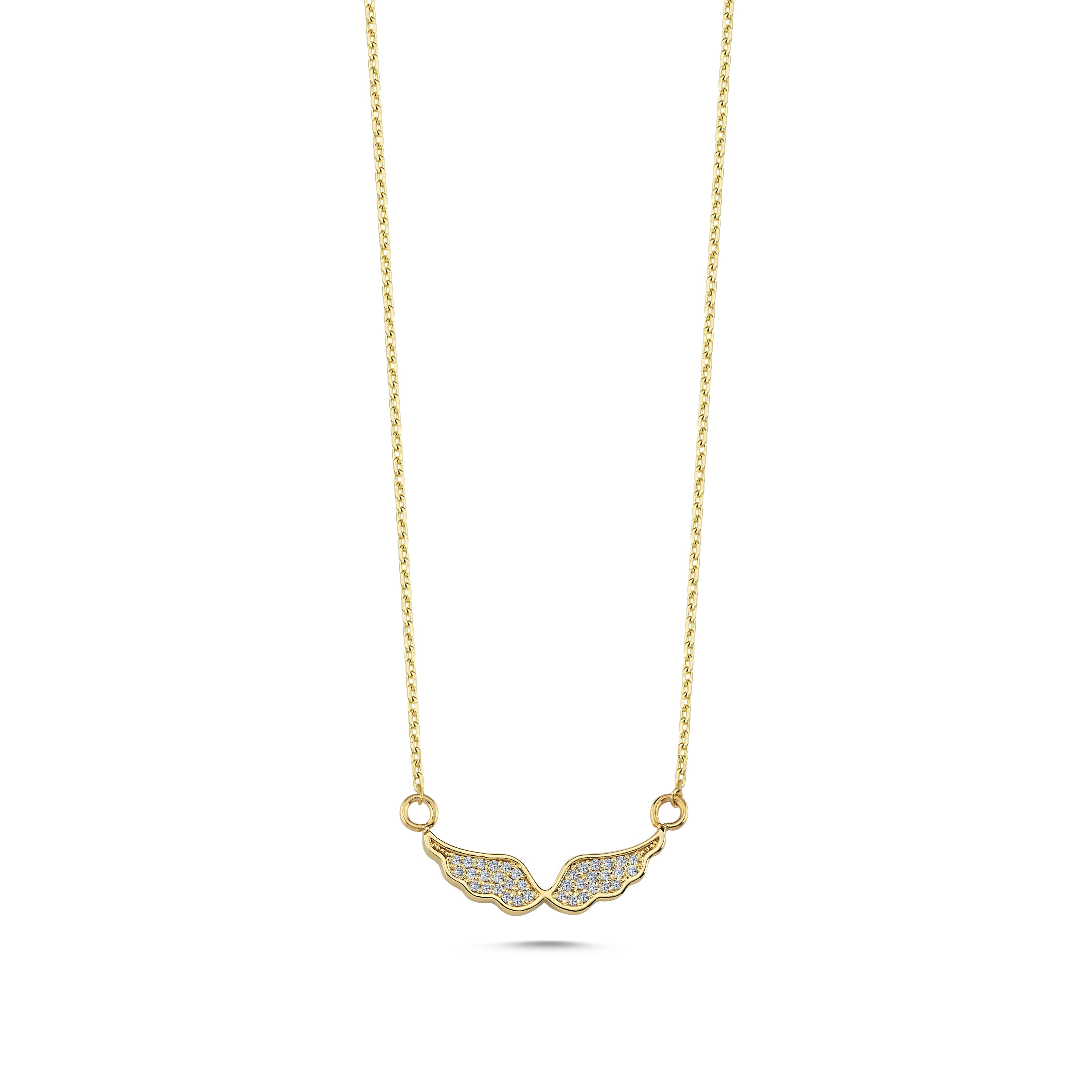 Pave Diamond Angel Wing Necklace