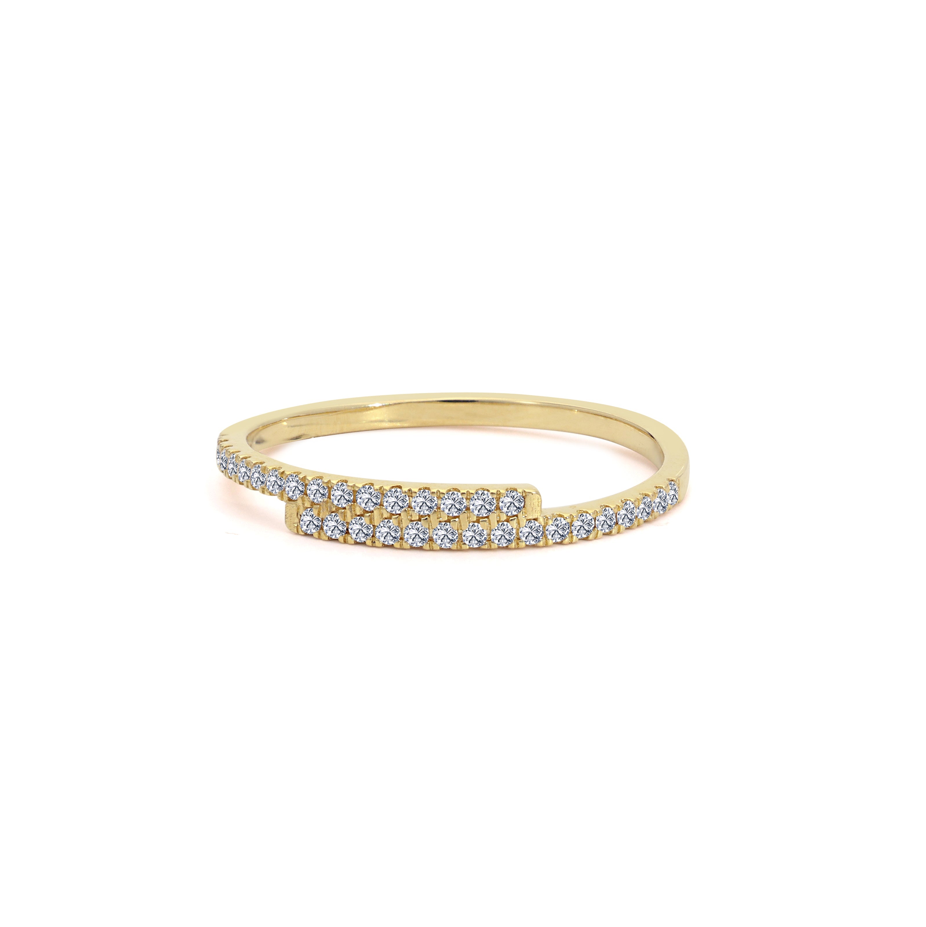 Pave Diamond Bypass Ring