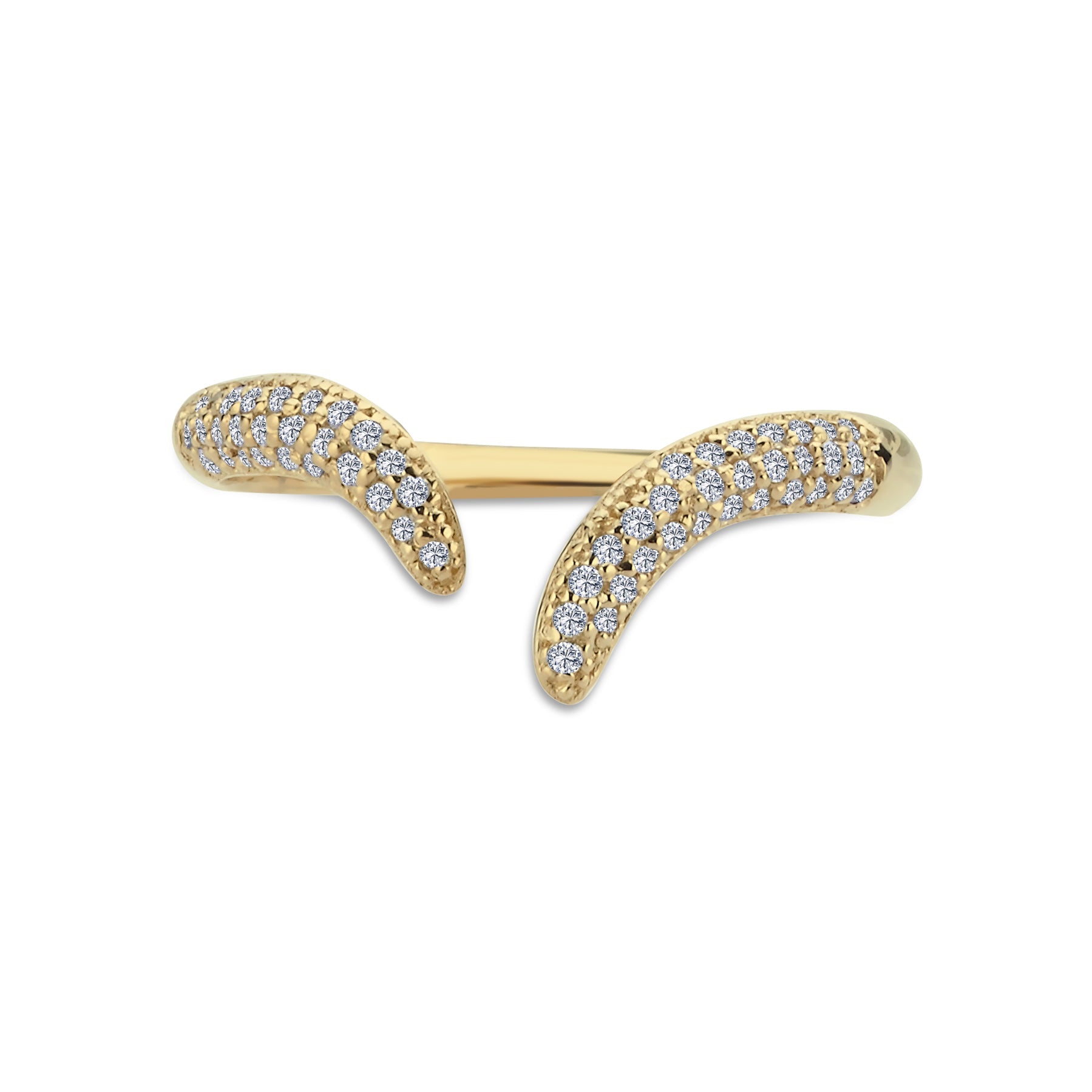 Pave Diamond Curvy Open Ring
