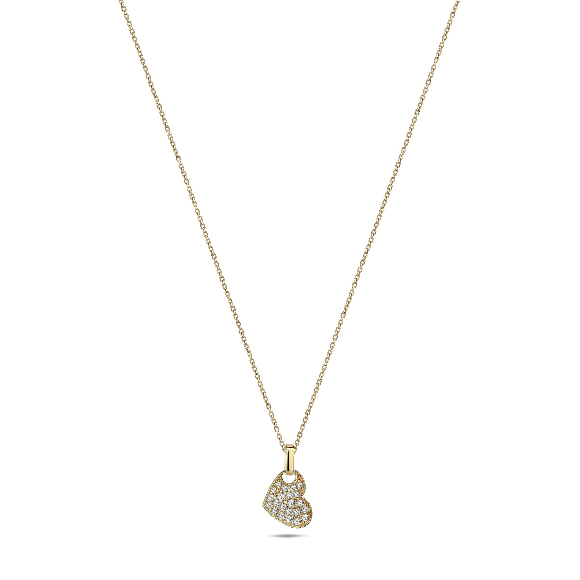 Pave Diamond Heart Necklace