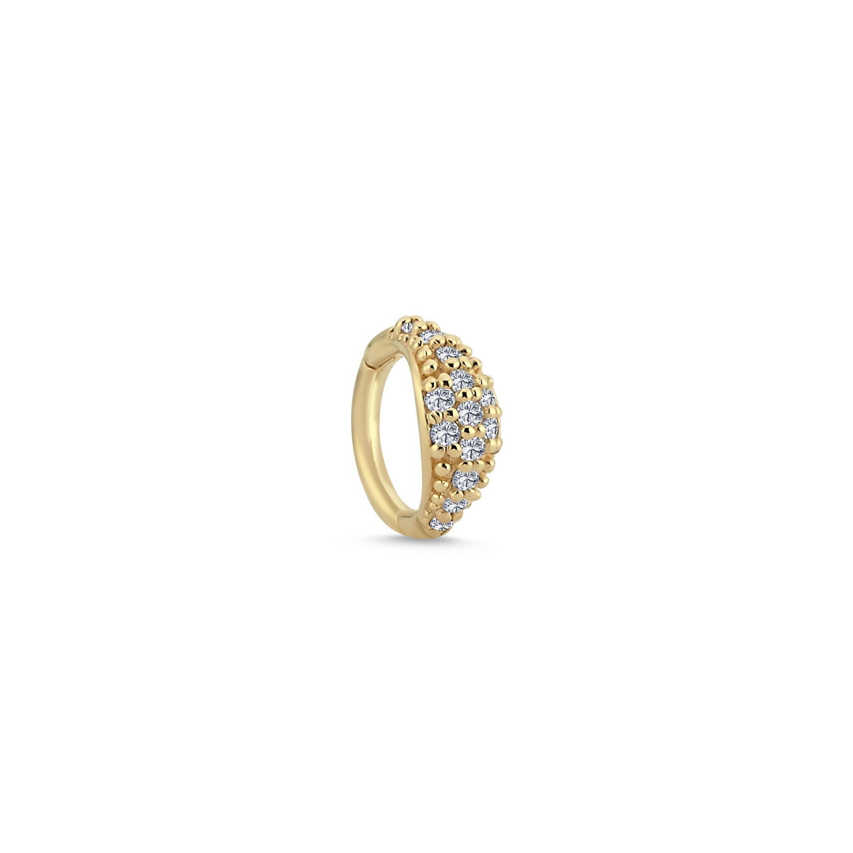 Pave Diamond Helix Earring in 14k Gold
