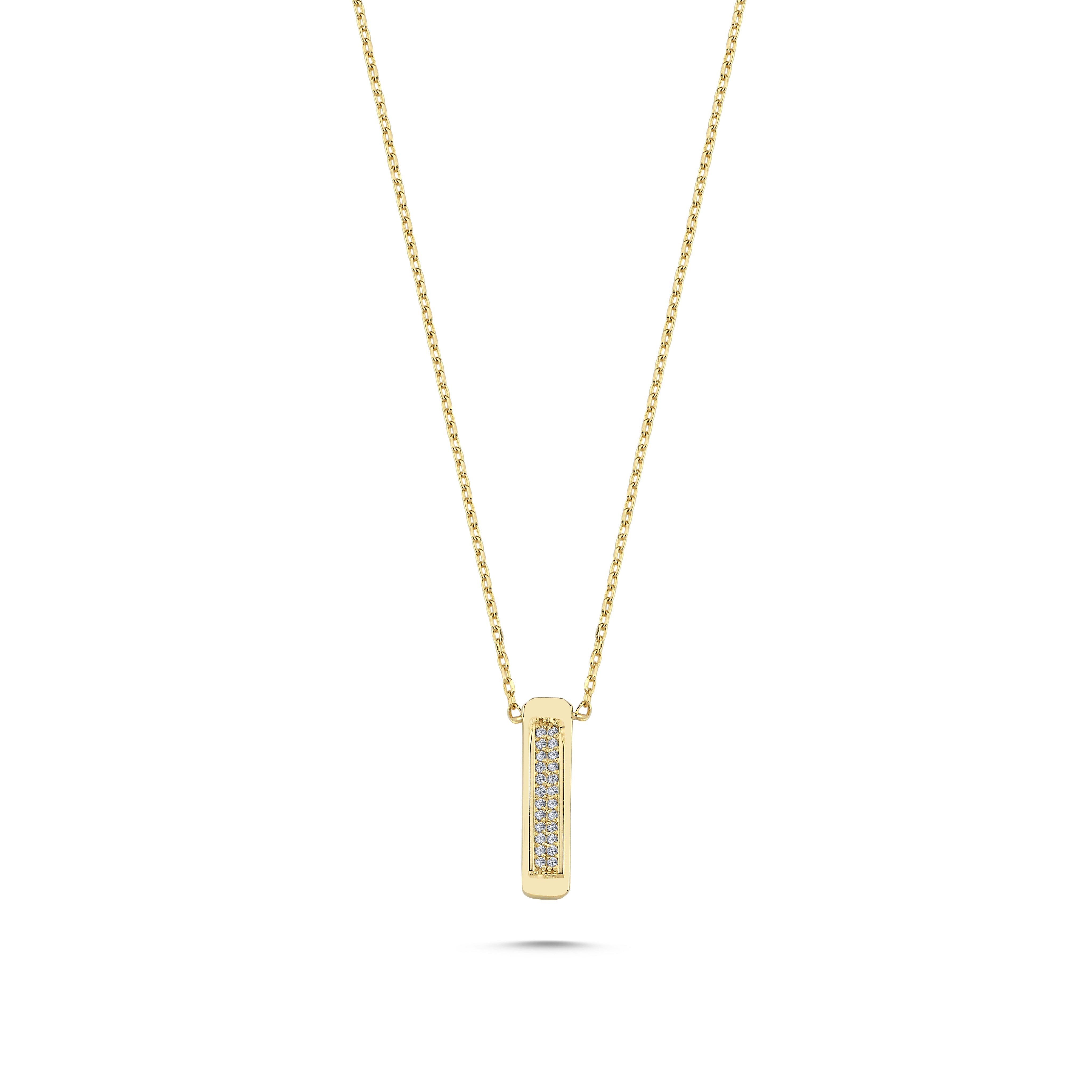 Pave Diamond Tag Necklace