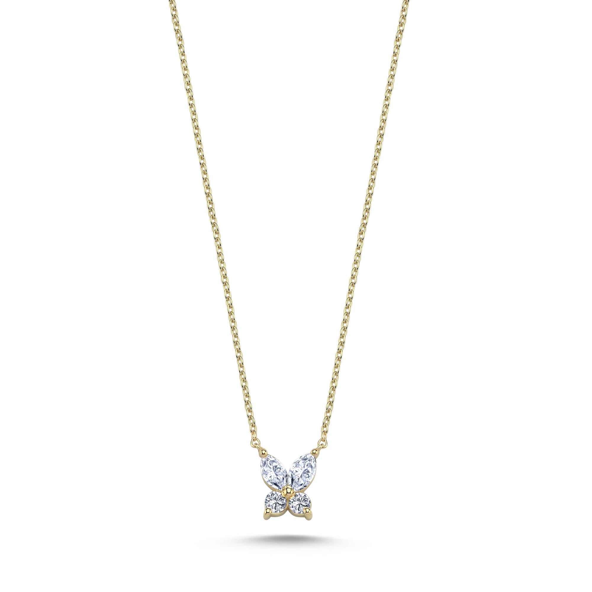 Petite Butterfly Necklace with Diamond