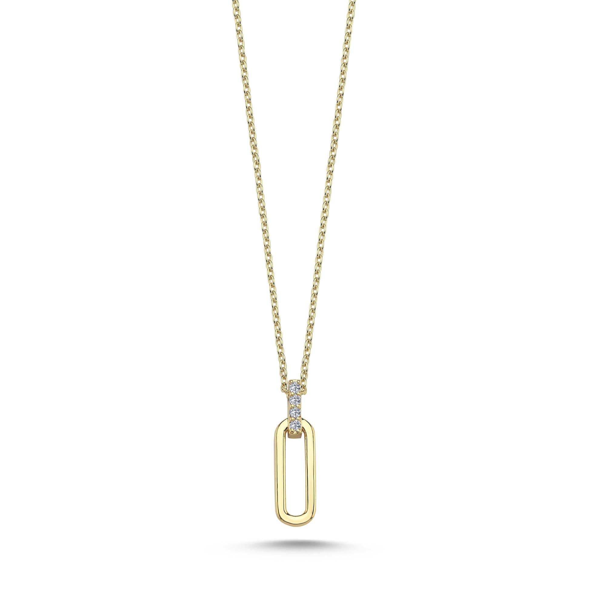 Petite Diamond Paperclip Necklace