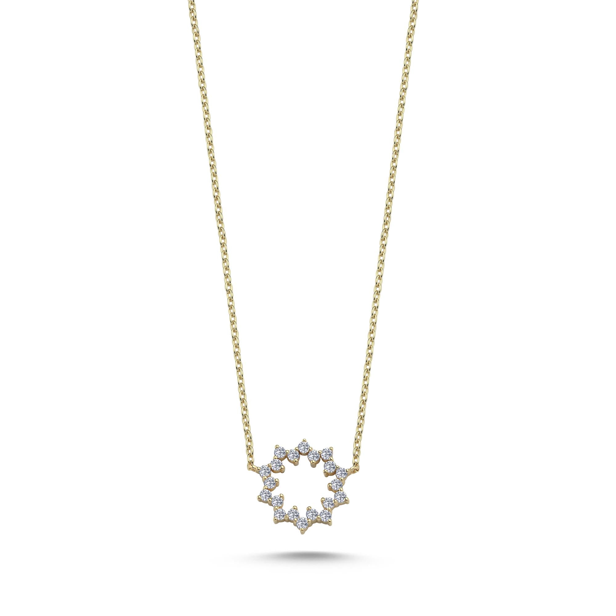 Petite Diamond Round Necklace