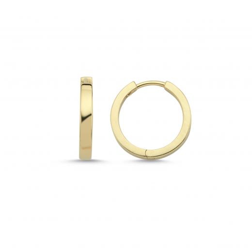 Real 14k Gold Plain Hoop Earrings