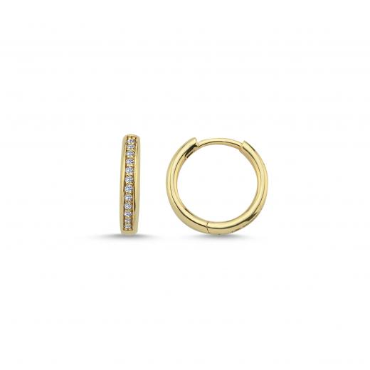 Real Gold Diamond Hoop Earrings