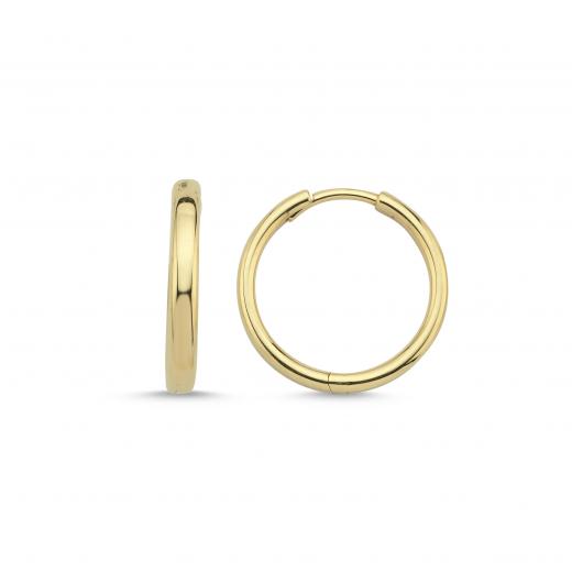 Real Gold Domed Hoop Earrings