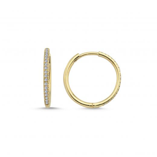Round Diamond Hoop Earrings