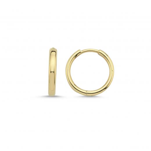 Round Hoop Earrings in 14k Gold